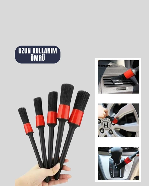Araç İçi Detaylı Temizlik Seti-Araba Jant ve İç Yüzey Temizlik Fırçaları - Resim 5