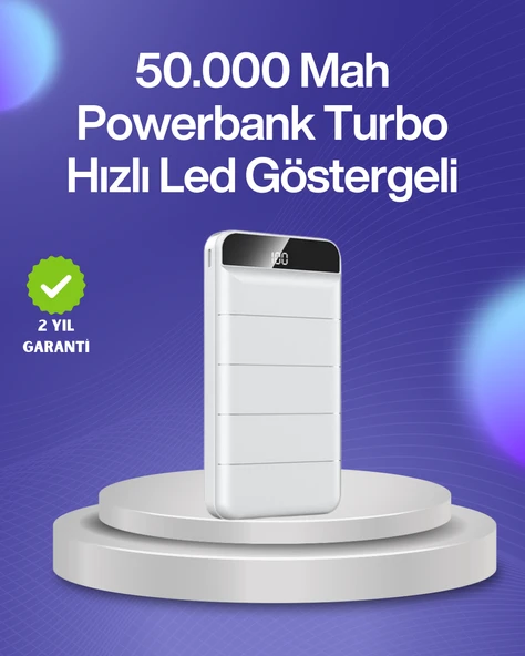 4 Cihazı Aynı Anda Şarj Edebilen Güçlü Powerbank 50000 mAh ürün görseli 1