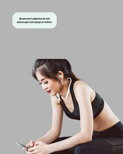 USB Şarjlı Uzun Ömürlü Boyun Askılı Bluetooth Kulaklık - Resim 2