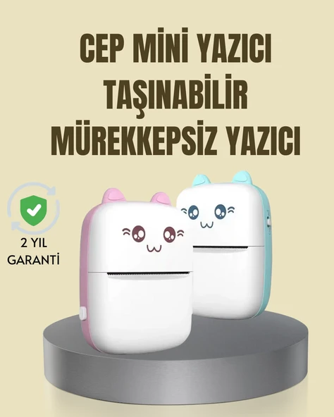 Taşınabilir Mini Termal Yazıcı 200 DPI Bluetooth Bağlantılı ürün görseli 1