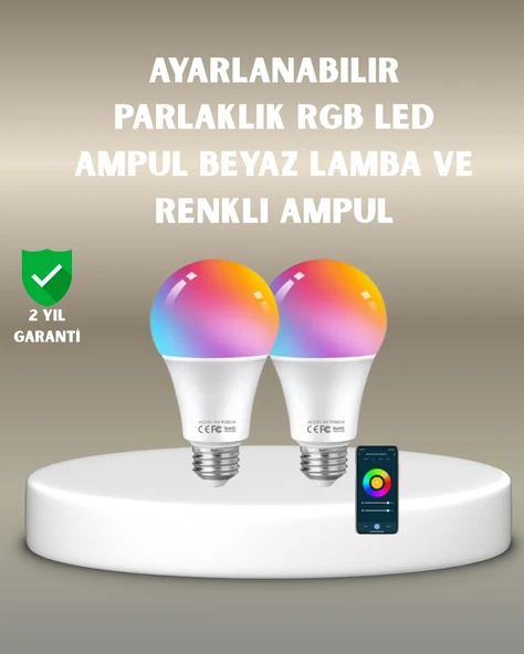 RGBW Teknolojili Akıllı LED Ampul, Zamanlayıcılı ürün görseli 1