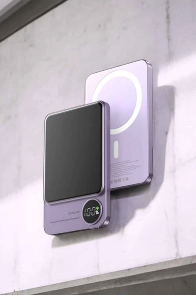 22.5W Magsafe Kablosuz Şarjlı Powerbank Dijital Ekran ve Hızlı Şarj - Resim 2