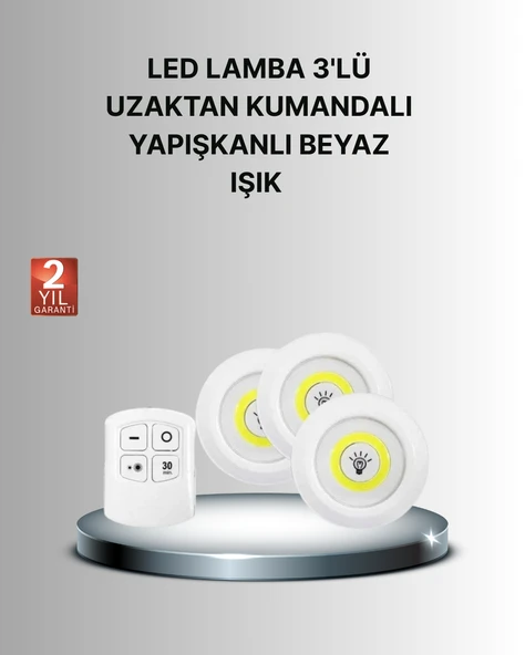 Dekoratif ve Pratik 3’lü Kumandalı Spot LED Aydınlatma ürün görseli 1