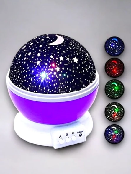 Yıldızlı Gökyüzü Efektli Projektörlü Masa ve Gece Lambası ürün görseli 1