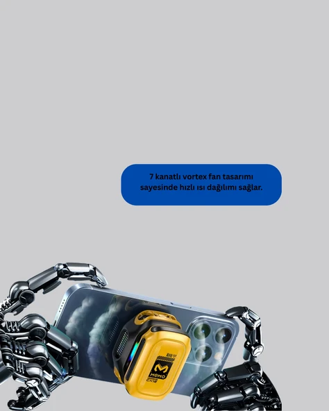 Type-C Girişli AI Modlu Yüksek Performanslı Telefon Soğutucu - Resim 3