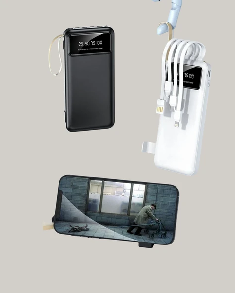 Çoklu Güvenlik Korumalı 20.000 mAh Powerbank Fener Özellikli - Resim 3