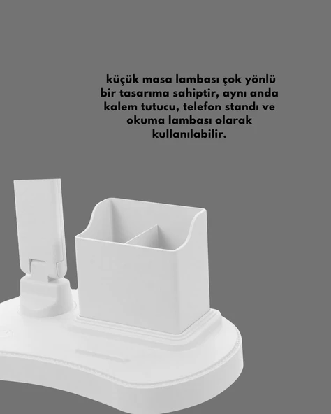 Göz Koruyucu LED Okuma Lambası | Titreşimsiz Işık, Kalemlik ve Stand Fonksiyonlu - Resim 3