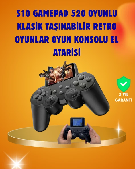 Çocuklar ve Yetişkinler İçin Uygun 500 Oyunlu Taşınabilir Mini Retro El Konsolu ürün görseli 1