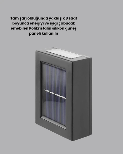 Şeffaf Abajurlu Duvar Tipi Solar Işık - Resim 4