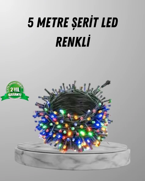 Siyah Kablolu LED Dekor Işık – 50 Ampullü, 8 Farklı Işık Modu, Suya Dayanıklı Tasarım ürün görseli 1