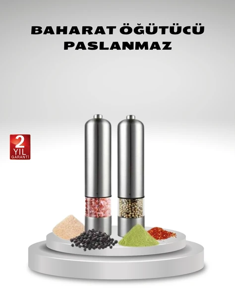 Otomatik Pilli Tuz ve Karabiber Öğütücü Seti ürün görseli 1