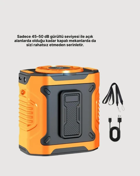 USB Şarjlı Güçlü Hız Ayarlı El ve Bel Fanı - Resim 3