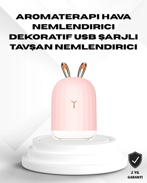 Ultrasonik Hava Nemlendirici 200 ml Aroma Difüzör LED Işıklı Sessiz ürün görseli 1
