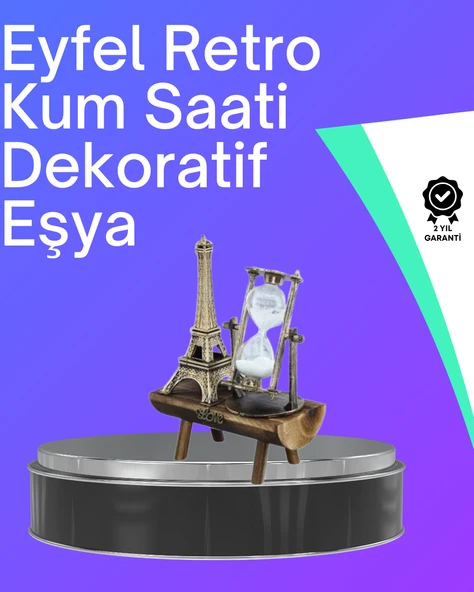 Klasik Tasarımlı Ahşap Kum Saati – Ev ve Ofis İçin Masaüstü Aksesuarı ürün görseli 1