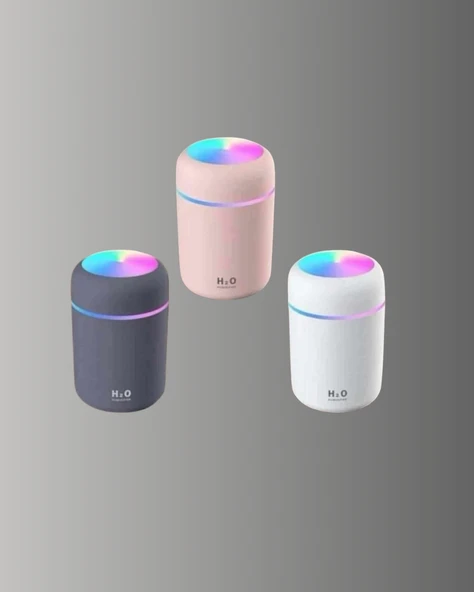 ABS Gövdeli 300ml USB Nemlendirici – Beyaz, Gri, Pembe Renk - Resim 5