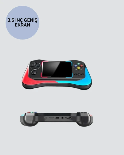 500 Oyunlu 3,5” Elde Taşınabilir Mini Oyun Konsolu – Şarjlı, TV Bağlantılı - Resim 3