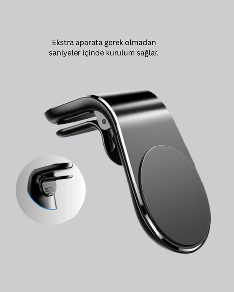 Manyetik Araç Telefon Tutucu – 360° Döner Kalorifer Petekli - Resim 4