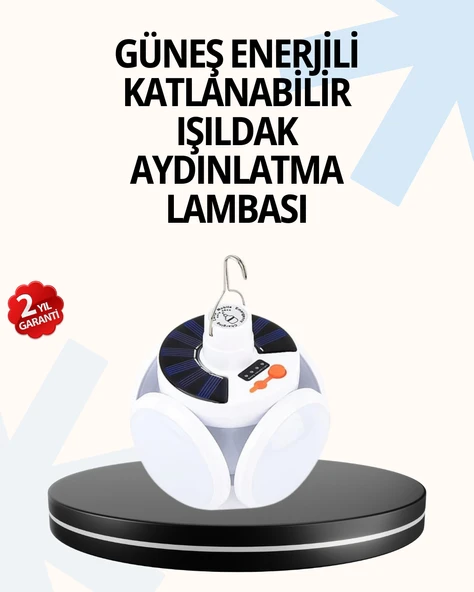 Katlanabilir 5 Kanatlı Solar LED Bahçe ve Kamp Lambası ürün görseli 1
