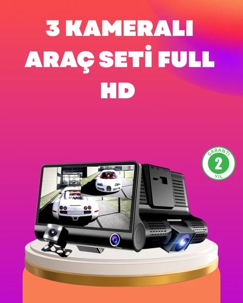 Çift ve Üçlü Lens Seçeneği ile Tüm Açılardan Kayıt Yapan Araç Kamerası ürün görseli 1