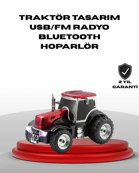 Traktör Tasarımlı Bluetooth Hoparlör USB TF AUX FM Radyo ürün görseli 1