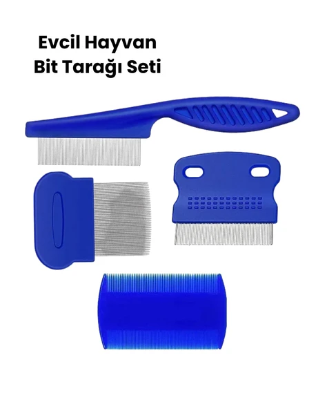 Bit, Pire ve Tüy Temizliğine Uygun Çok Amaçlı Evcil Hayvan Tarağı Seti ürün görseli 1