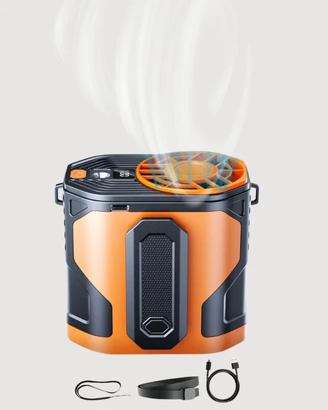 100 Kademeli Hız Ayarlı Taşınabilir Bel ve Boyun Fanı - Resim 4