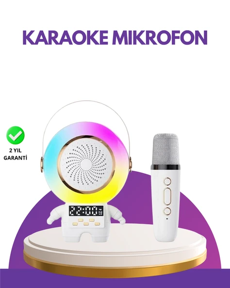 Karaoke Özellikli Astronot Bluetooth Hoparlör Kablosuz Mikrofonlu ürün görseli 1