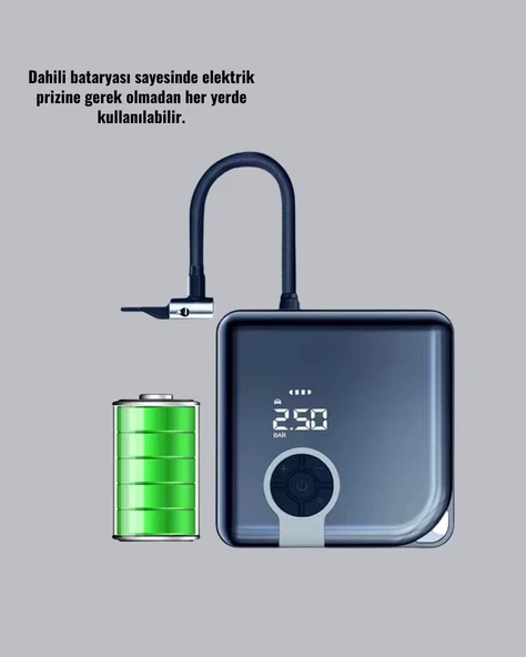 Type-C Şarj Girişli Taşınabilir Elektrikli Hava Pompası - Resim 4