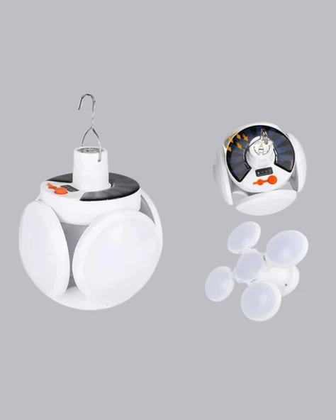 Güneş Enerjili ve USB Şarjlı LED Kamp Lambası – 5 Farklı Işık Modlu, Askılı Tasarım - Resim 5