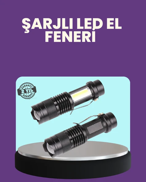 Suya Dayanıklı 4 Modlu Mini LED El Feneri ürün görseli 1