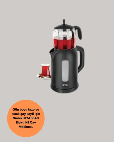 0,9 L Cam Demlik ve 1,7 L Su Haznesi ile Çay Keyfi ürün görseli 1