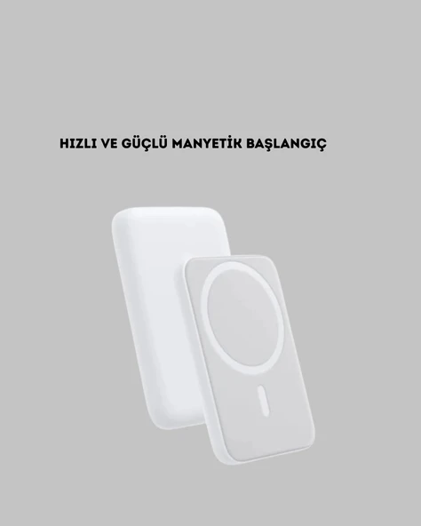Manyetik Kablosuz Powerbank – iPhone 12/13/14/15 Uyumlu, Hızlı Şarjlı, Ultra Hafif - Resim 3
