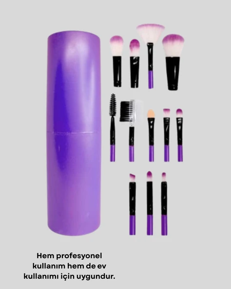 12 Parça Makyaj Fırça Seti – Profesyonel ve Günlük Kullanıma Uygun - Resim 4