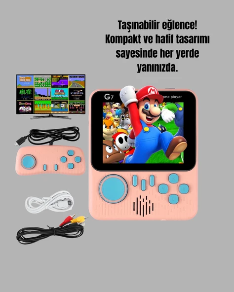 3.5 İnç LCD Ekranlı 666 Oyunlu Taşınabilir Retro Oyun Konsolu - Resim 2
