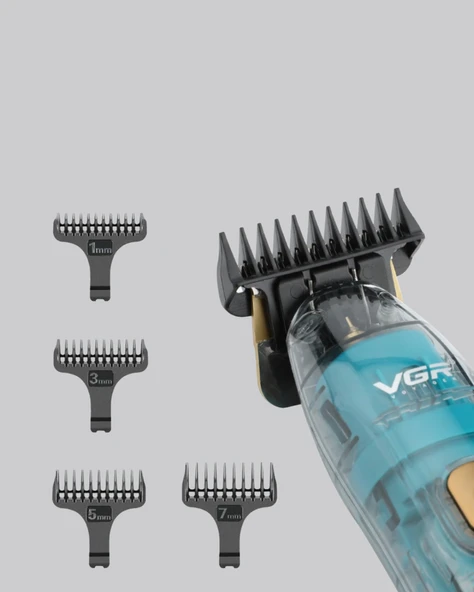 VGR V-695 Şarjlı Saç Sakal Tıraş Makinesi 2600mAh Batarya ve Kılavuz Taraklı - Resim 4