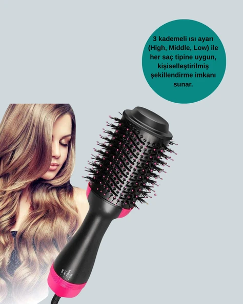 Hızlı Kurutma ve Hacim Veren Elektrikli Saç Fırçası - Resim 3