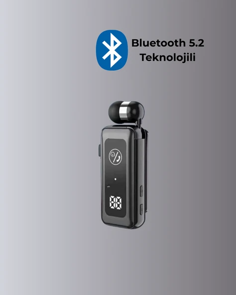 Dijital Ekranlı ve Hızlı Şarjlı Bluetooth 5.2 Makaralı Kulaklık - Resim 2