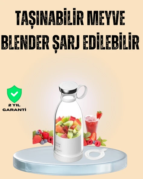 1200mAh Şarjlı, Hafif ve Pratik Taşınabilir Blender ürün görseli 1