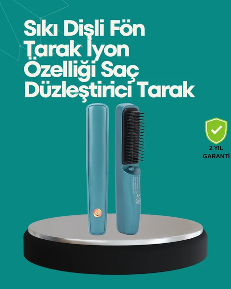 Kablosuz Saç Düzleştirici Tarak – 2600 mAh Şarjlı Model ürün görseli 1