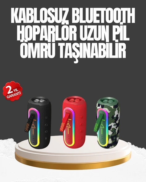 Taşınabilir Şarjlı Bluetooth Hoparlör Güçlü Bas ürün görseli 1
