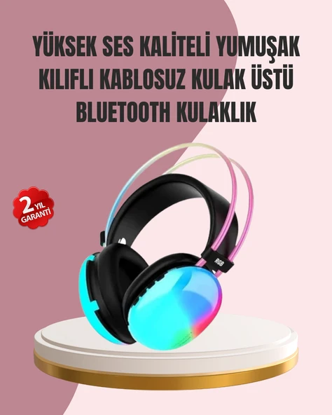 Düşük Gecikmeli Bluetooth 5.3 Gaming Kulaklık – RGB Işıklı ürün görseli 1