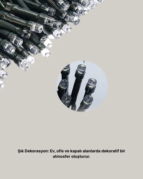 Animasyonlu LED Işıklı 10 Metre Uzaktan Kumandalı Dekoratif Işık - Resim 3
