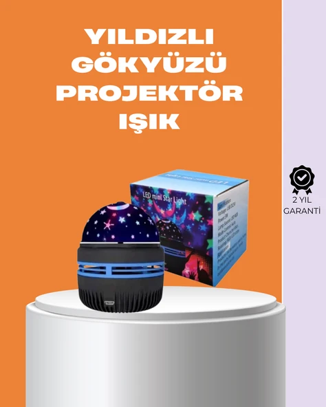 Star Master Galaxy Projektör – 360° Dönebilen Gece Lambası, Dekoratif Ambiyans Işığı ürün görseli 1