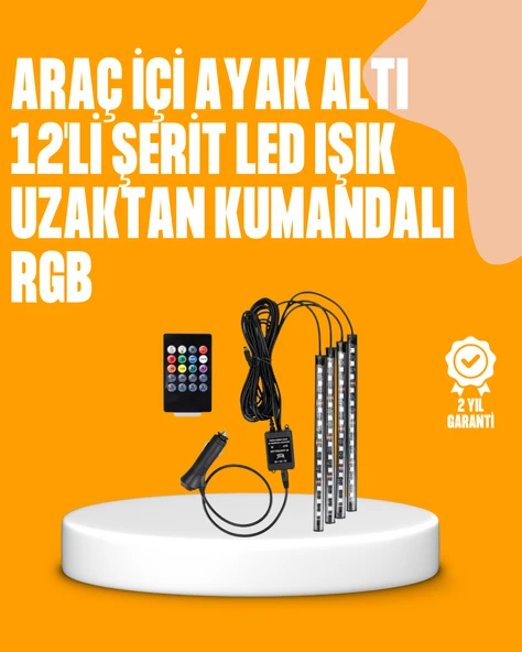 4 Parça RGB LED Araç İçi Aydınlatma Sistemi ürün görseli 1