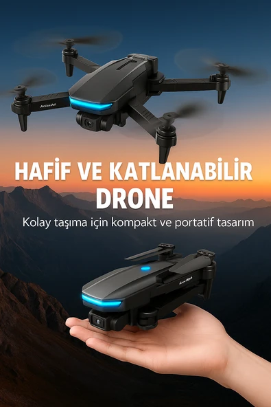 Uzaktan Kumandalı Katlanabilir Drone Yörünge Uçuşu ve Eve Dönüş Özellikli - Resim 2