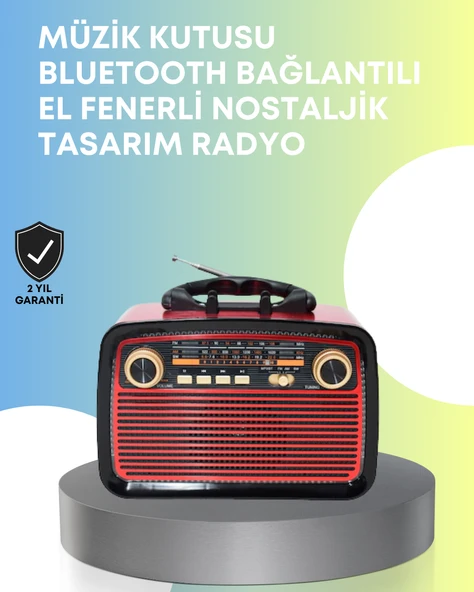 Taşınabilir Bluetooth Hoparlör – Modern Teknoloji ile Nostaljik Radyo Deneyimi, FM/AM Fonksiyonu ürün görseli 1