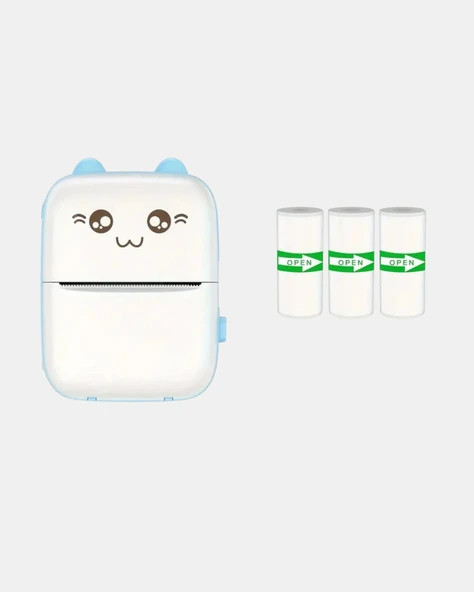 Kablosuz Mini Cep Yazıcısı Bluetooth Destekli 1200mAh Bataryalı - Resim 2