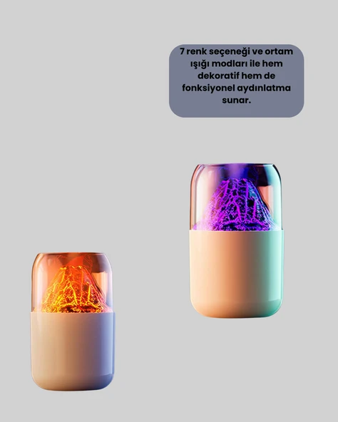 USB Şarjlı Volkanik Tasarımlı Buhar Makinesi - Resim 3