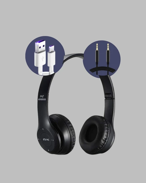 Bluetooth 5.0 Kablosuz Kulak Üstü Kulaklık | Stereo Ses ve Katlanabilir Tasarım ürün görseli 1