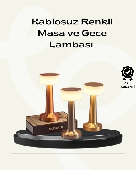 Modern USB'li Kablosuz Masa Lambası – Minimalist Tasarım, 3 Farklı Parlaklık ürün görseli 1